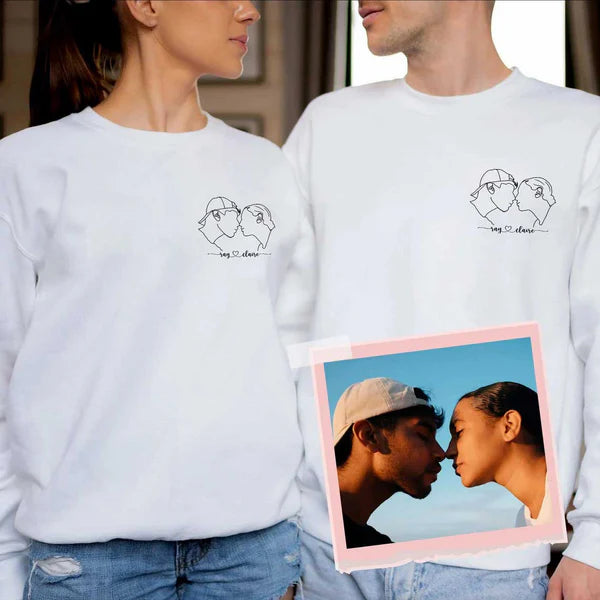 Couples’ Custom Embroidered Sweatshirt