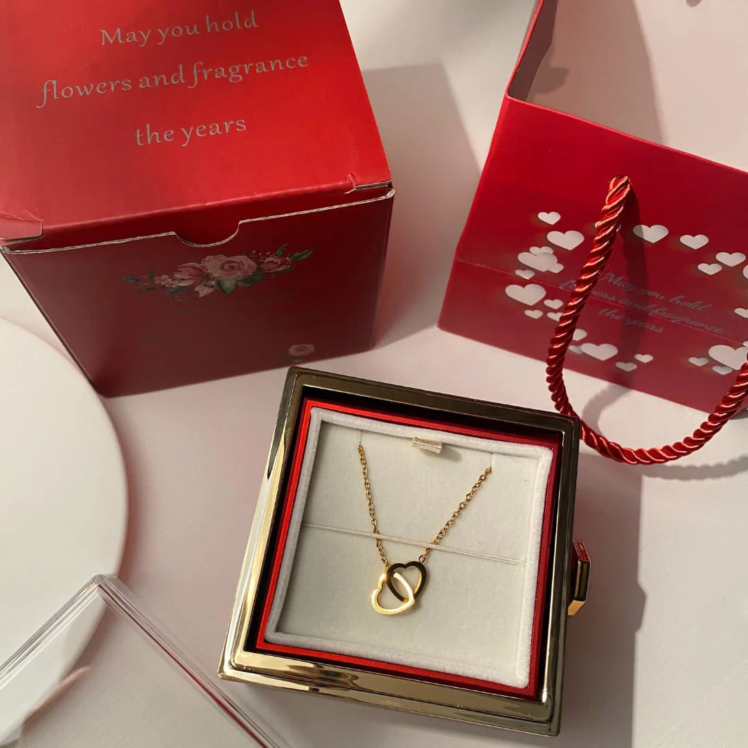 Eternal Love Necklace – Engraved Necklace with Real Rose