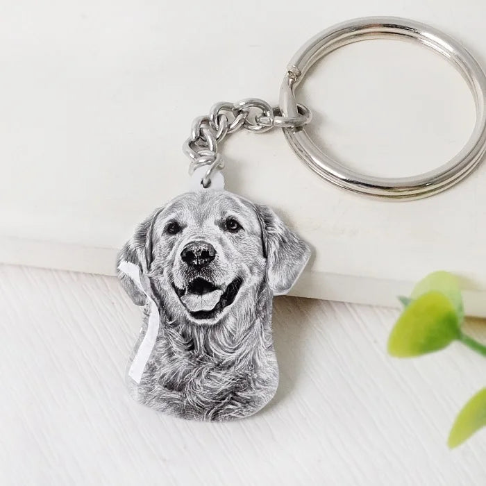 Custom Pet Portrait Keychain