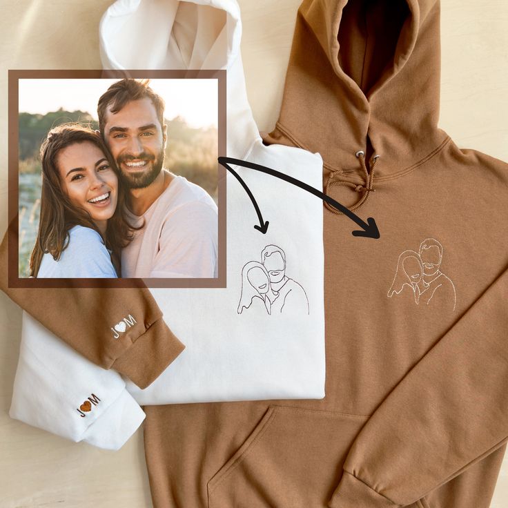 Couples’ Custom Embroidered Hoodie
