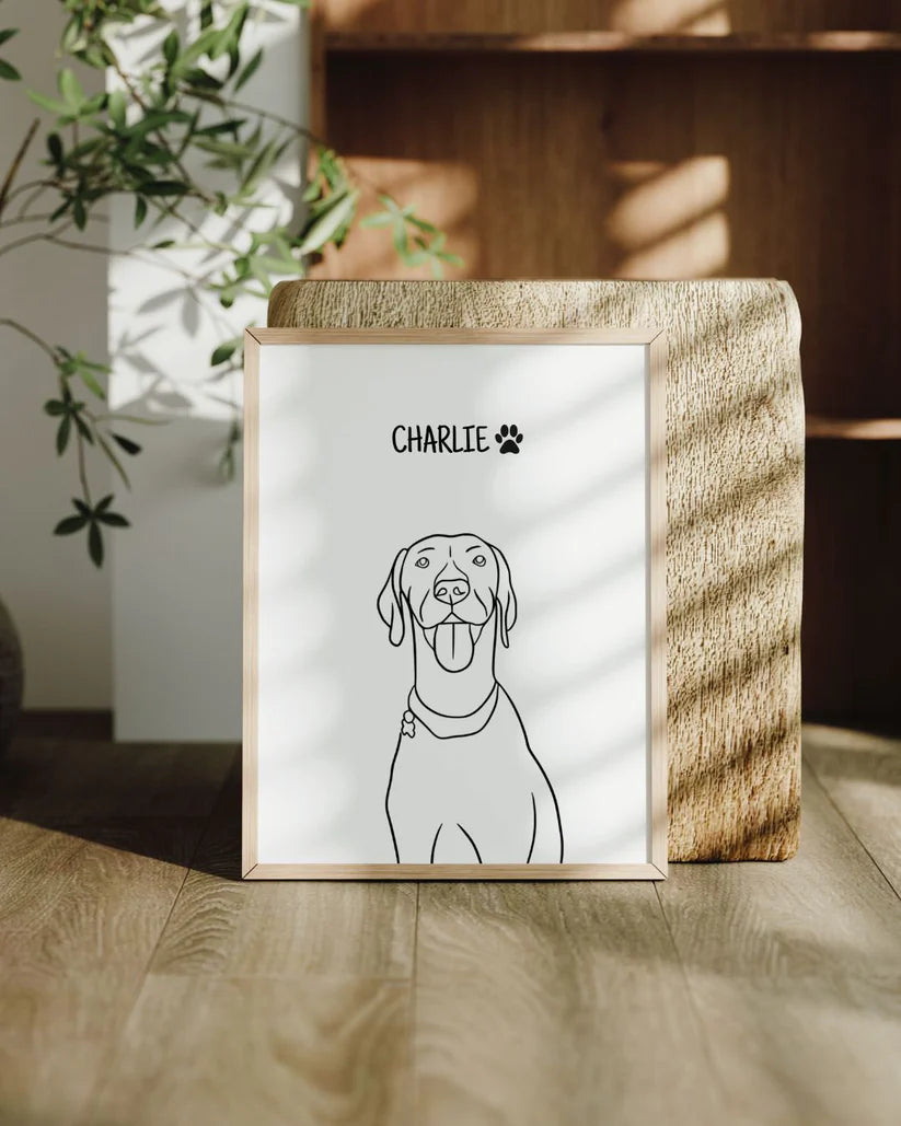Pet Line Art Portrait Frame