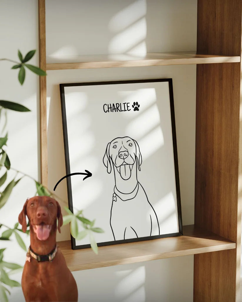 Pet Line Art Portrait Frame