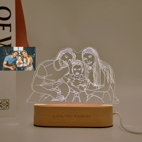 Custom Couple Line Art 3D Lamp