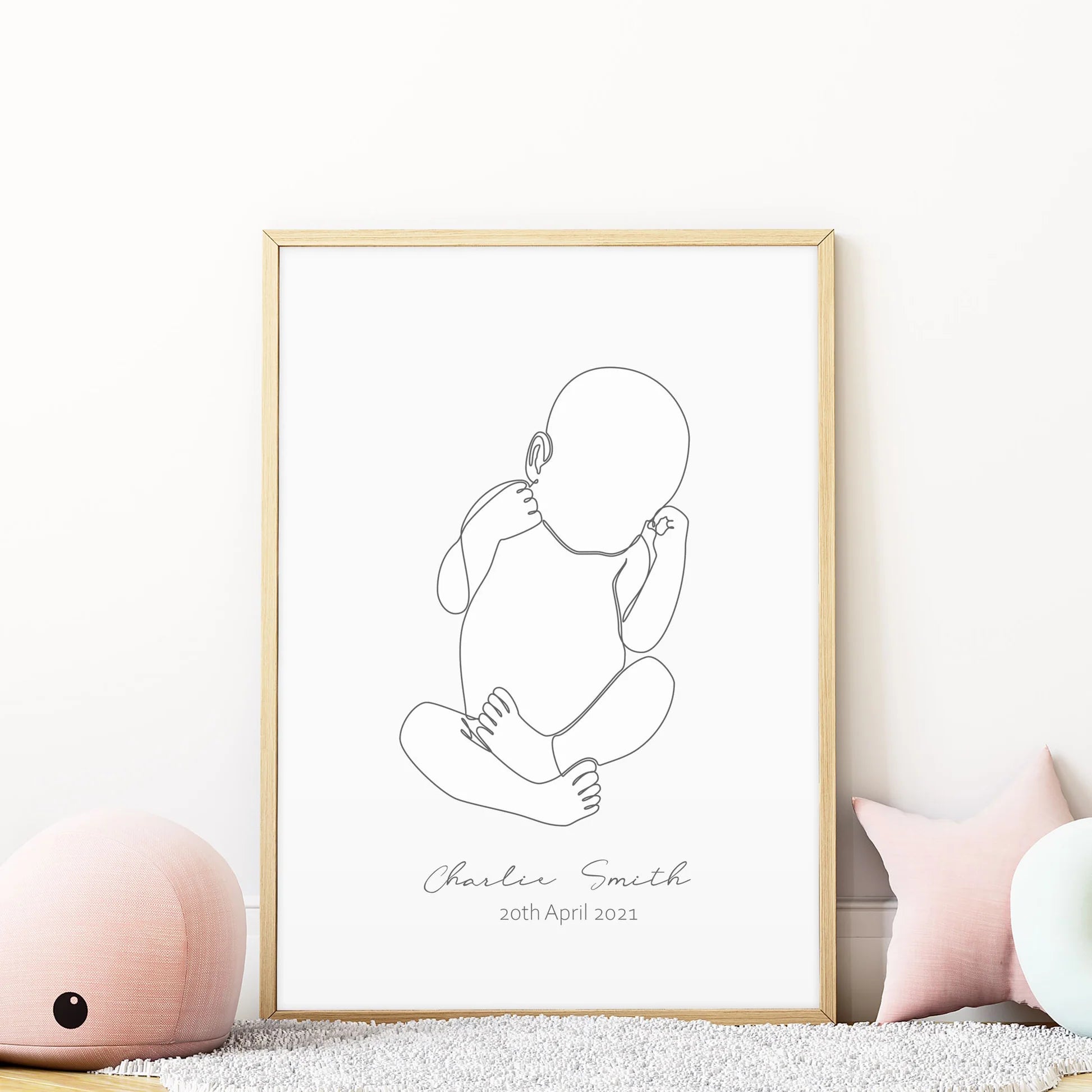 Custom Baby Line Art Frame