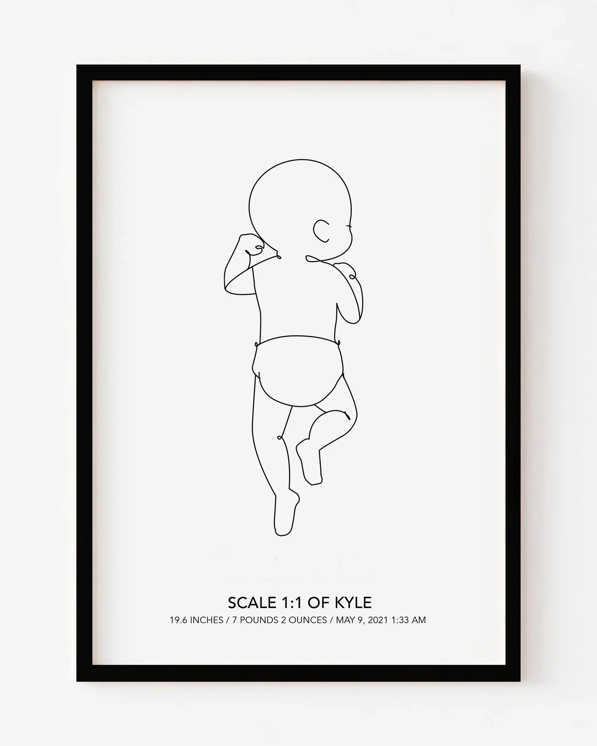 Custom Baby Line Art Frame