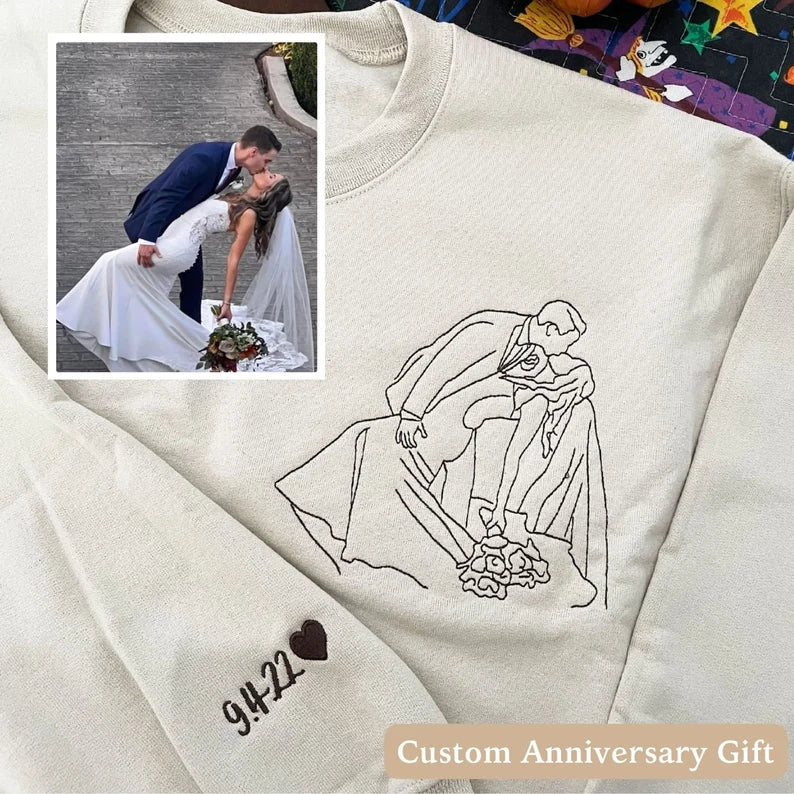 Couples’ Custom Embroidered Sweatshirt